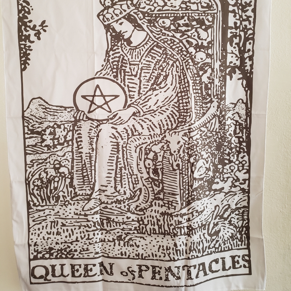 Queen of Pentacles Tarot Card Tapestry